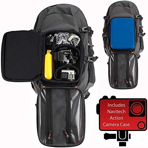 Раница за екшън камери Navitech и син калъф за съхранение с вградено нагрудным колан - Съвместим с екшън камера Vemont