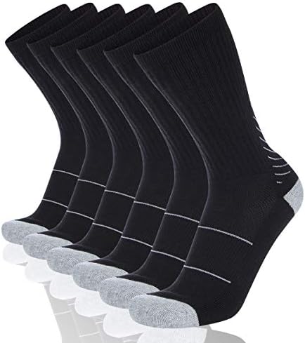 COOVAN Мъжки 6P-Pack Спортни Чорапи Премиум-клас За екипажа, Мъжки Ежедневни Работни Чорапи На Дебелото Канапе, Абсорбиращи