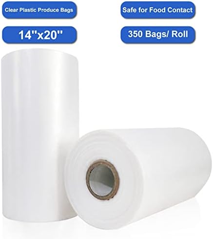 LabelMore Пластмасови опаковки за продукти с размери 14 x 20 см в един свитък, Прозрачно фолио, Опаковки за съхранение