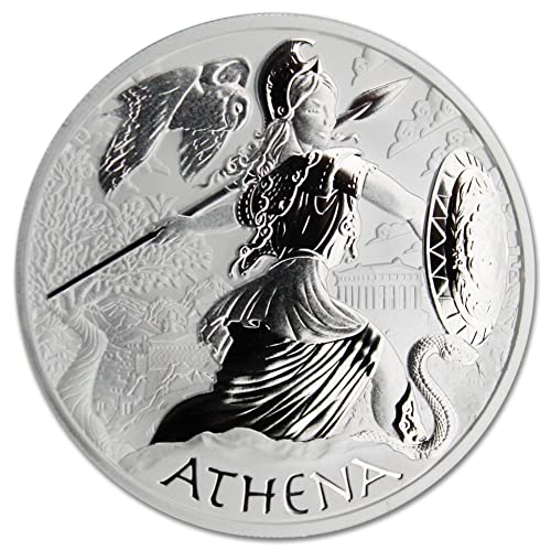 2022 rv 1 унция Сребърни монети на Атина от Тувалу - Серия Боговете на Олимп, Брилянт, без лечение (в капсули), $1 Продавач