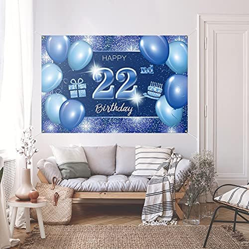 5665 От 21-Ия Рожден Ден на Фона на Банер Декор в Синята Точка С Пайети, 21 Тематични Украси за Партита в чест на рождения
