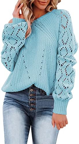 Пуловери за Жени 2022, Модни Топове с открити Рамене, Вязаная Риза с Дълъг Ръкав, Пуловер с Кръгло Деколте, Пуловер,