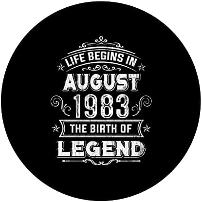 подарък за 40-ия Рожден Ден Реколта Август 1983 40 Години За Мъжете PopSockets С Възможност за смяна на PopGrip
