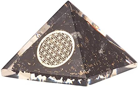 YUVDIPR Набор от Черни Кристали Турмалин и Лечебни Камъни, Дърво Късмет и Положителна Енергия на Цветето на Живота Пирамида