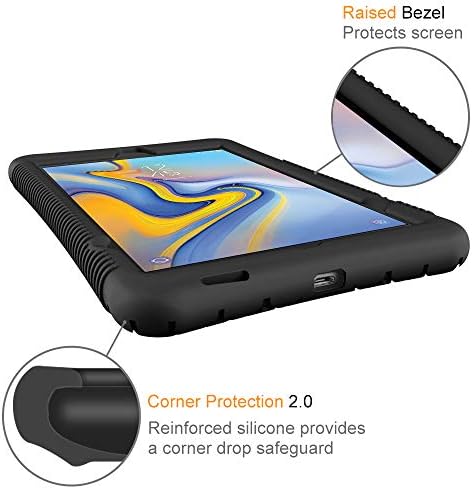 Силиконов калъф Fintie за Samsung Galaxy Tab A 8.0 2018, модел SM-T387, [Серия Honey Comb] [Подходяща за деца], Лек Удароустойчив, Защитен калъф, черен