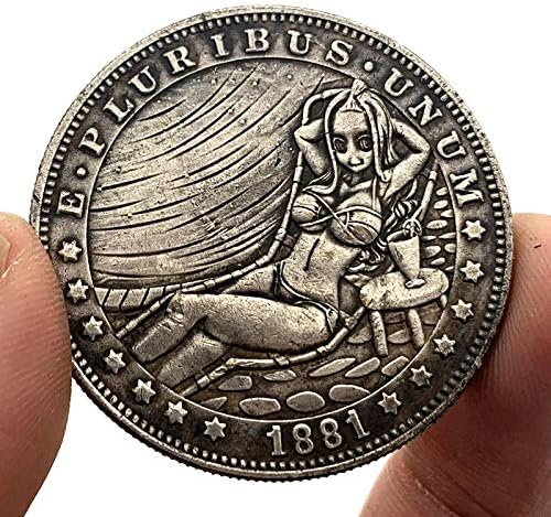 1881 Лутане Монета Любима Монета Малка Лори Красиви Момичета Възпоменателна Монета Сребърно Покритие Биткойн Щастливата
