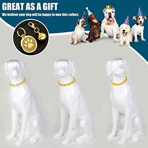 iDofas Златен Нашийник-Верига за Кучета от 10 мм Кубински Връзка Нашийник За Кучета От Неръждаема Стомана Златна Верижка