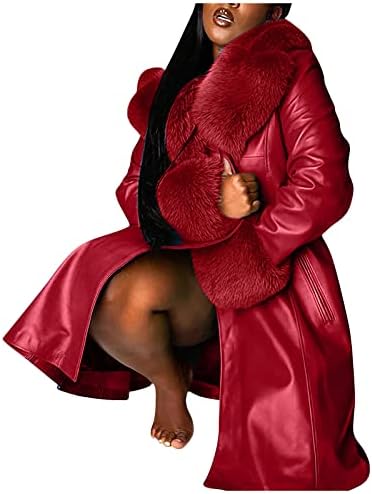 Високата жена на кожени палта с яка, зимна мода, на ревера, дълъг ръкав, с цип, по-големи размери, ежедневни якета, палта