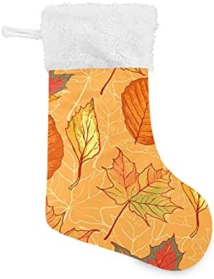 Коледни Чорапи ALAZA, Есенни Кленови Листа, Класически Персонализирани Големи Чулочные Украса за Семейни Тържества, декорация