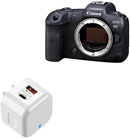 Зарядно устройство BoxWave, съвместим с Canon EOS R5 - PD miniCube (20 W), монтиране на зарядно устройство, USB Type-C