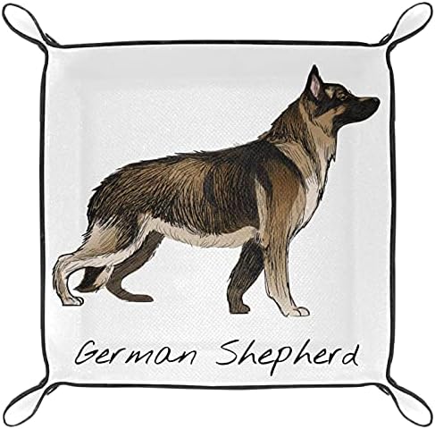 Стил на Рисуване Немската Овчарка е Куче за Мъже в Чантата си За Ключовете Кутия За Монети Практична Кутия За Съхранение