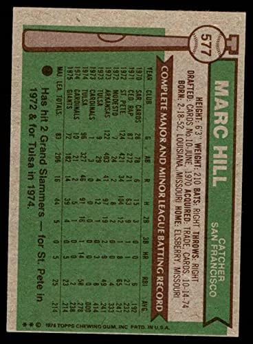 1976 Topps 577 Марк Хил на Сан Франциско Джайентс (Бейзболна картичка) VG Джайънтс