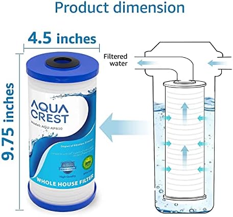 Филтър за вода AQUACREST AP810 за цялата къща, за подмяна на 3M Aqua-Pure AP810, AP801, AP811, Whirlpool WHKF-GD25BB