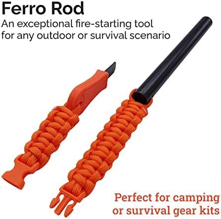 Стартов комплект за гасене на пожари Hot Strike Ferro Rod, Феро-Пръчка с кремнем и стомана, в премиум клас и един кабел