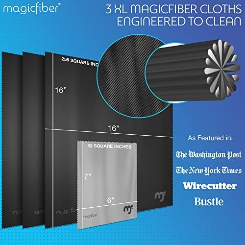 MagicFiber Много Голяма кърпичка за почистване от микрофибър - Плат premium за телевизори, екрани, прозорци, огледала