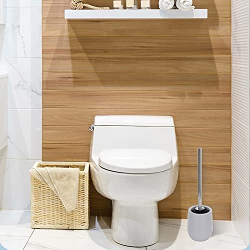Четка за почистване на тоалетната чиния от 2 части С конектор дърворезба Удобен, ефективен инструмент за почистване Със
