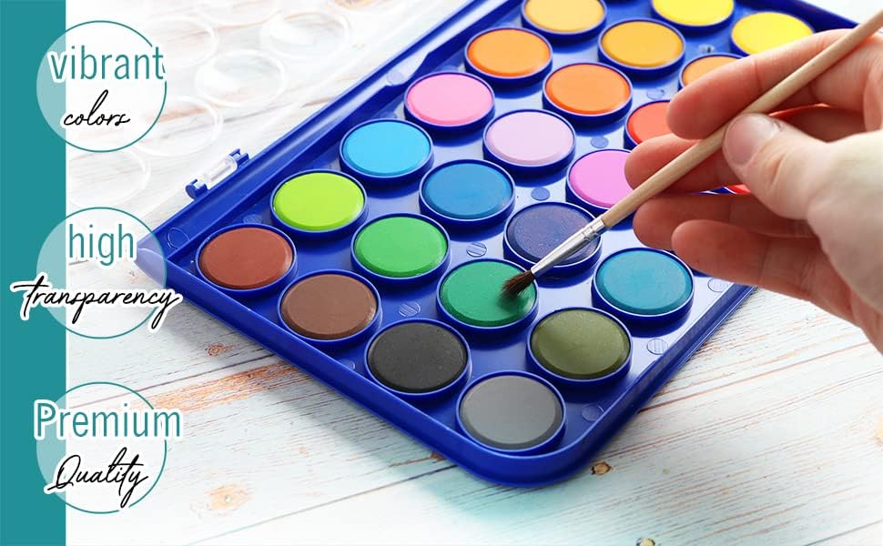 2 Опаковки от 16 ярки цветове, определени пера акварельных бои Включва в себе си палитра за смесване на акварельных бои