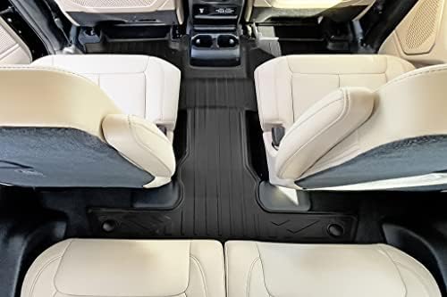 SMARTLINER All Weather Custom Fit Черно 3-ред подложка за пода, комплект обшивки, съвместим с Jeep Grand Cherokee L 2021-2023
