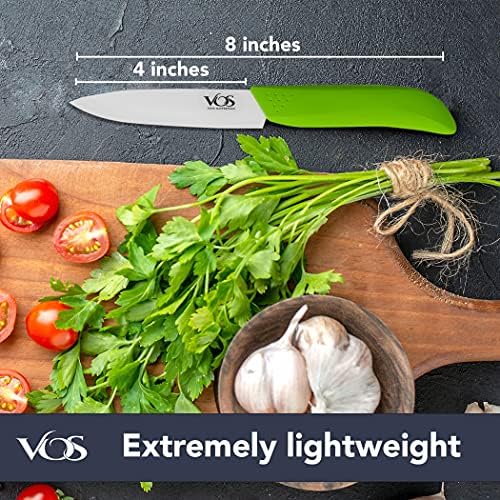 Керамичен Нож за почистване на зеленчуци Vos - 4-Инчов Циркониевое нож С калъф-Дръжка За Кухненски Нож за плодове и зеленчуци