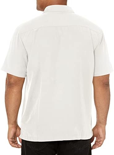Мъжка риза Quiksilver Waterman's Garden Palms с Флорални яка на 4 копчета, Бяла, XL