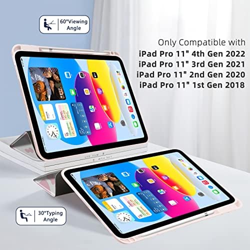 TopPerfekt за iPad Pro 11-инчов калъф 2022 (4-то поколение)/2021 (3-то поколение)/2020 г. (2-ро поколение) с държач за
