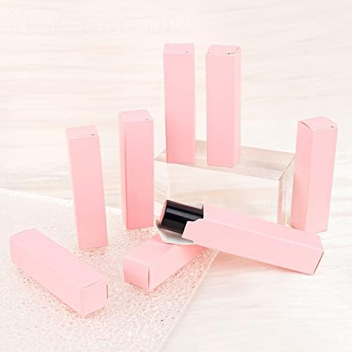 Framendino, 50 Опаковки, Кутии за Червило от Крафт-Хартия Розови Кутии За Балсам За Устни Правоъгълни Тръби за Многократна