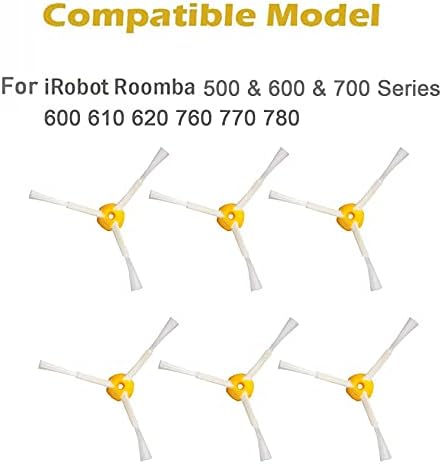 Подмяна на страничната четка за модели iRobot Roomba 500, 600 и 700 серия 600 610 620 694 760 770 780, 6 бр. в опаковка