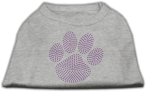 Тениска за кучета Purple Paw Rhinestud Сива M (12)