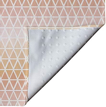 Кърпа за подложка за йога Ambesonne с абстрактен модел, Триъгълници, пастелни цветове-Различни нюанси на Розово в хипстерском