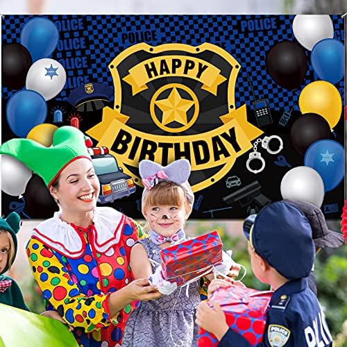 Полицейска Тема честит Рожден Ден Украса За парти Полицай Голяма Икона Банер Фон на Стените на Голяма Полицейска Будка