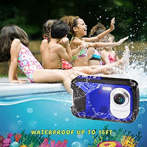 Водоустойчив Цифров фотоапарат за деца 30MP 16FT Подводен Фотоапарат с карта памет 32G Компактен Фотоапарат за Насочване
