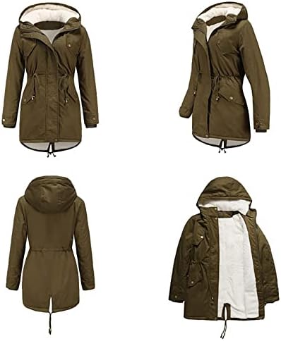 Обикновена палто от микрофлиса с джобове, Работни палто Ladie's С качулка, Уютни Класически Празнични палто Оверсайз