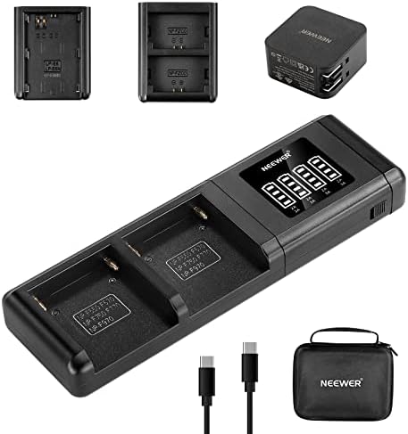 Модулни Зарядно устройство за фотоапарати NEEWER SN4, съвместим с акумулаторни батерии Sony NP-F970 950 750 550 NP-FZ100 Canon LP-E6 LP-E6N LP-E6NH, док-станция за зареждане с бързо зарядно устро