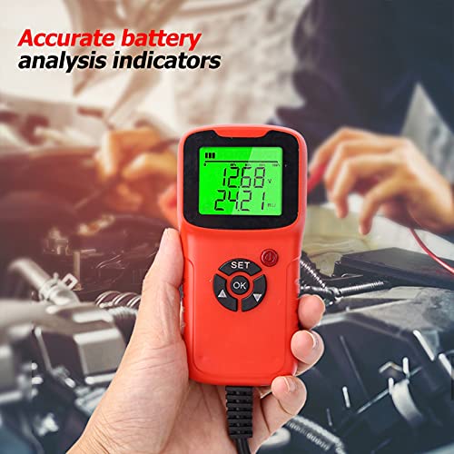 Дигитален тестер акумулатора A300 - LCD-анализатор с проверка на напрежението за по-уверена автоматична диагностика (червен)