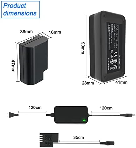Hisewen DMW-DCC12 батерия dc адаптер за фотоапарат Panasonic, комплект адаптери на захранване ac AC8 AC10 за фотоапарати