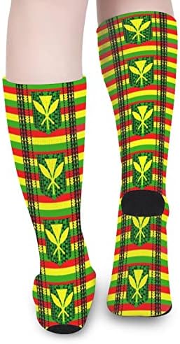 Племенни Чорапи с Принтом Хартата Канака Маоли, Подходящи По Цвят, Спортни Чорапи до Коляно за Жени и Мъже