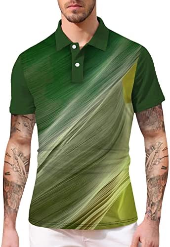 Мъжки ризи Поло ZDDO Размер Плюс, Лятна Модна Линия, Блузи за Голф С Геометричен Графичен Принтом, Спортна Тенис Риза