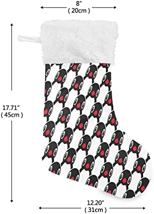 Коледни Чорапи с Анимационни Пингвин xigua, Бели Плюшени Чорапи-маншети, Подарък ленти за Официални Празнични украси,