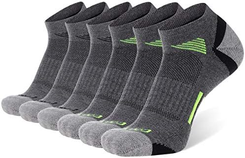 COOVAN Мъжки Спортни Чорапи за глезените с Ниско Деколте, Меки Дишащи Спортни Чорапи за Джогинг, 6 Опаковки