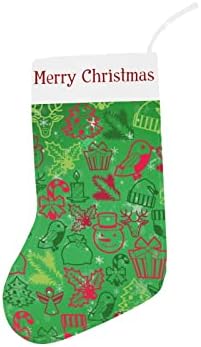 Коледни Чорапи с Коледна Елха, Снеговиком, Птица, Зеления Модел, 18 Инча, Голям Коледен Декор