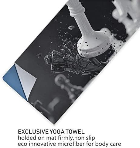 Одеало за йога Augenstern 3D-Черно-Бяло-Кърпа За йога с Шахматна битка, килимче за йога, Кърпа