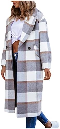 HUANKD/ Дамско палто от изкуствена кожа, 3 ПЪТИ Есенно-Зимния Ежедневното Утолщенное Топло Палто със средна дължина,