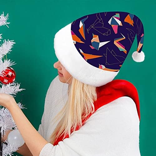 Цветни коледни шапки с птици-ласточками от хартия, оригами, обемни шапки за възрастни, Коледна шапка за празници, стоки
