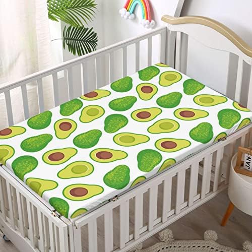 Чаршаф за детски легла в стил Авокадо Зелен цвят, Стандартна Чаршаф за матрак за бебешко креватче, Чаршафи за матрак