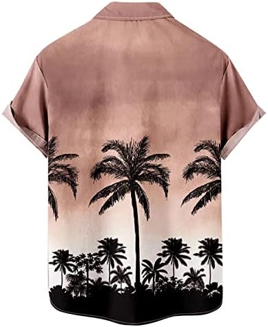 ZDFER Хавайски Ризи за мъже, Лятна Градинска Ежедневни Риза с Къс Ръкав, Свободна Риза с Копчета на Модел, Тропически Плаж Върховете