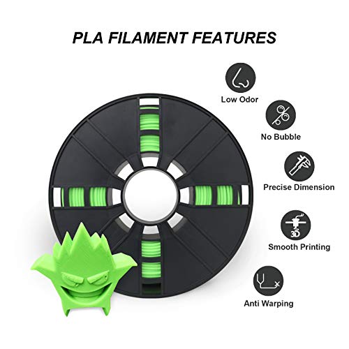 Зелената Нишка за 3D-принтер PLA 1,75 мм, Конец PLA с почистването на конци 20 г, точност +/- 0,02 мм, бобини с тегло