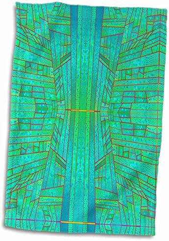 Триизмерно Аквамариновых и зелени Абстрактни геометрични кърпи (twl-234311-1)