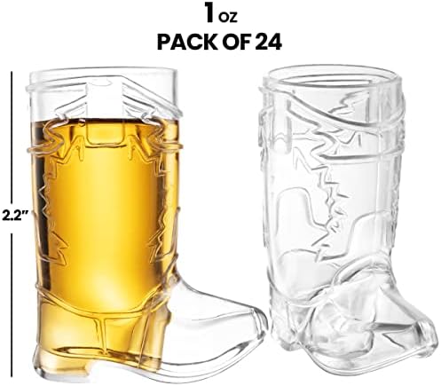 Чашки за ковбойских обувки - (обемна опаковка от 24 броя) Мини-за Многократна употреба и са за еднократна употреба прозрачни