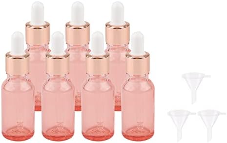 Kesell 8 Опаковки Розови Бутилки-медицина пипети с обем от 5 мл, Празни Стъклени Флакони за мостри на Етерични масла,
