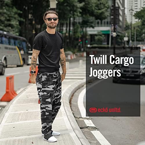 Мъжки панталони–карго Ecko - Саржевые Джоггеры За Бягане, Мъжки Панталони-Карго Свободно Намаляване на